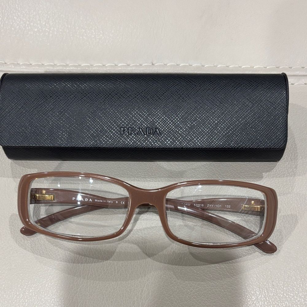 Prada Vpr06m Eyeglasses In Color Hazelnut Mordore